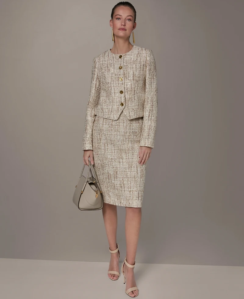 Donna Karan New York Women's Cropped Button-Front Jacket