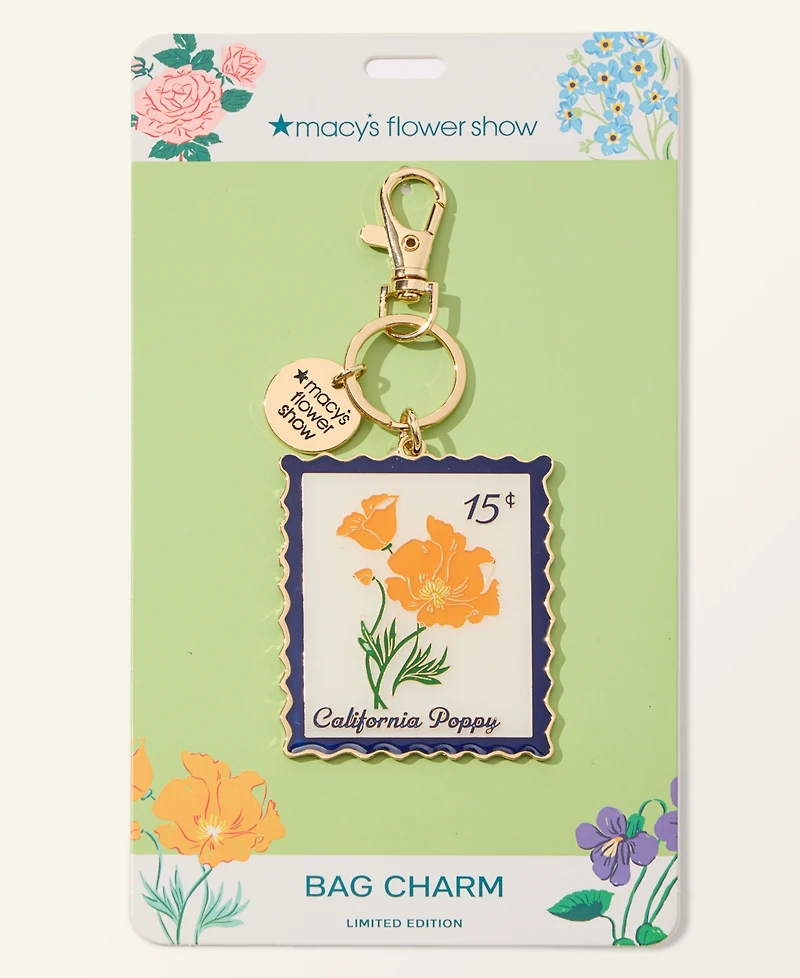 Macy's Flower Show Poppy Enamel Bag Charm, Macy's Exclusive