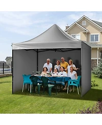Mecale 10 x 10 ft Pop-Up Canopy with Removable Sidewalls, Portable Instant Gazebo with Wheeled Bag, Uv Resistant Waterproof