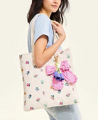 Macy's Flower Show Scattered Flower Embroidery Farmers Market Tote Bag, Macy's Exclusive