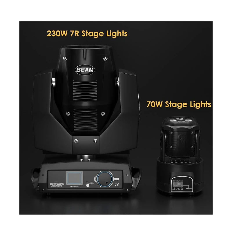 Artudatech 70W Rgbw Mini Moving Head Stage Light with Built-in Shows, Sound and Dmx Control