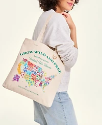 Macy's Flower Show U.s. Flower Map Farmers Market Tote Bag, Macy's Exclusive