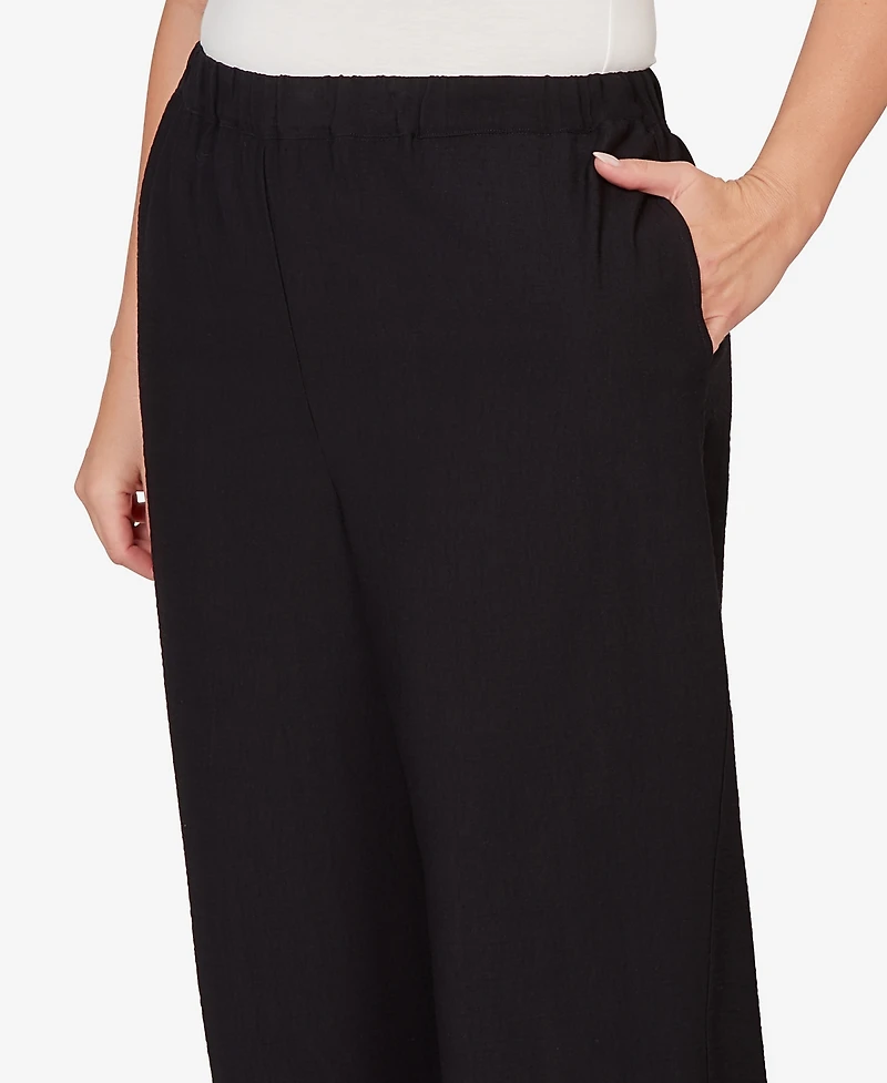Alfred Dunner Plus Crowd Pleaser Relaxed Pull-On Black Capri Pants