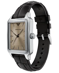 Emporio Armani Men's Quartz Three-Hand Brown Leather Watch, 36mm