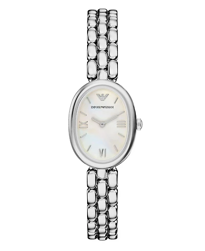 Emporio Armani Women's Quartz Two-Hand Silver Stainless Steel Watch, 28mm