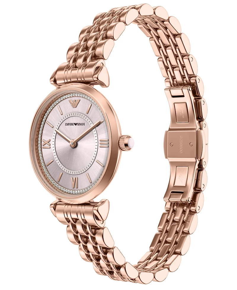 Emporio Armani Women's Quartz Two-Hand Rose Gold Stainless Steel Watch, 32mm