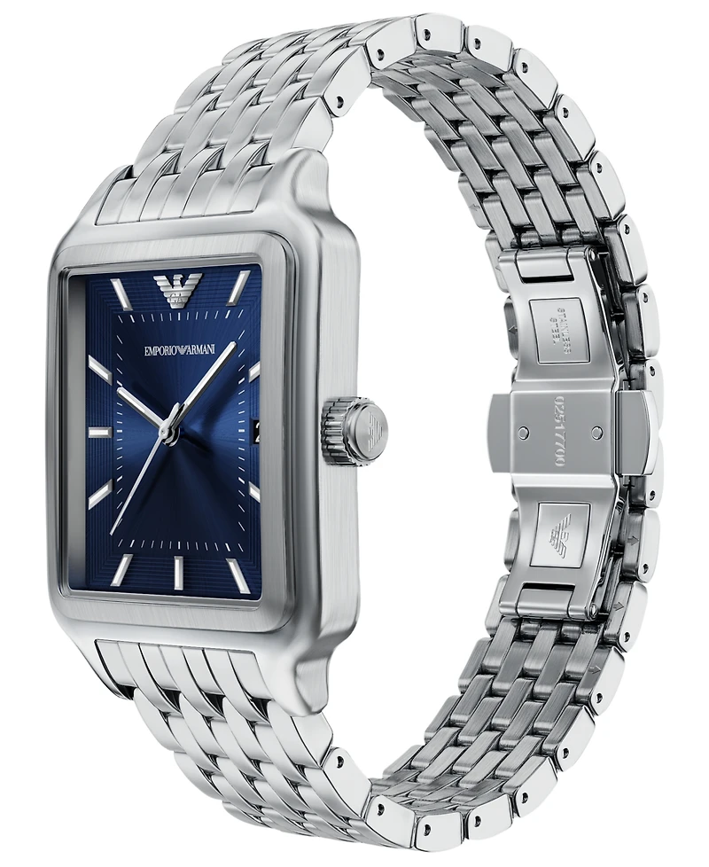 Emporio Armani Men's Quartz Three-Hand Silver Stainless Steel Watch