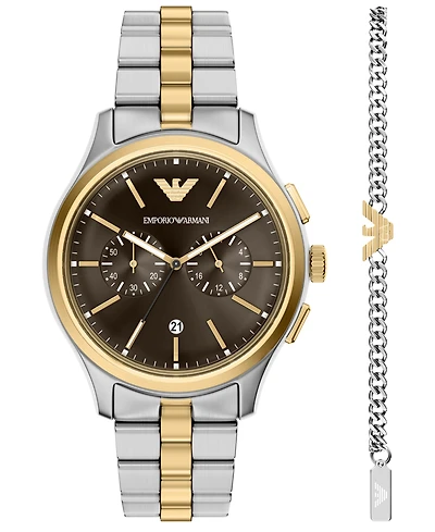 Emporio Armani Men's Quartz Chronograph Two-Tone Stainless Steel Watch, 42mm