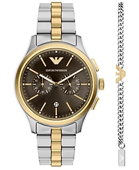 Emporio Armani Men's Quartz Chronograph Two-Tone Stainless Steel Watch, 42mm