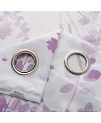 Olivia Gray 100% Polyester 140 Gsm Aiden Printed Textured Grommet Curtain Panel 54" x 84" Blush