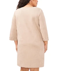 Vince Camuto Plus V-Neck Studded Dress