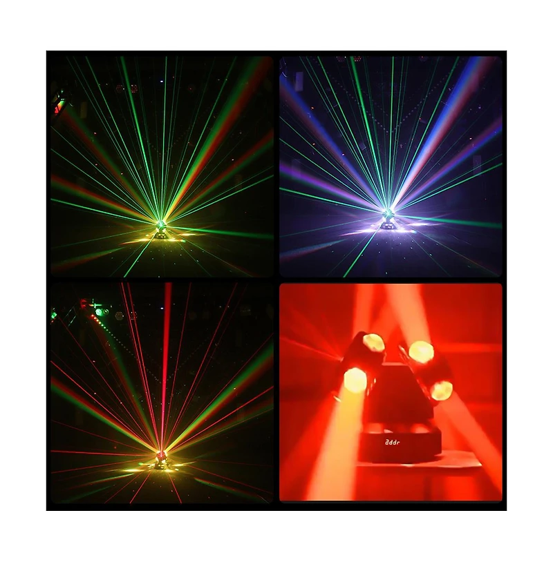 Artudatech 120W Moving Head Stage Light with 8 Rgbw LEDs & Laser, Dmx, Auto Sound Mode