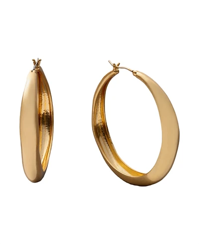 Donna Karan Gold-Tone Drama Molten Hoop Earrings