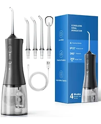 Operan 300ml Cordless Water Flosser with 4 Jet Tips, Portable Water Dental Flossers