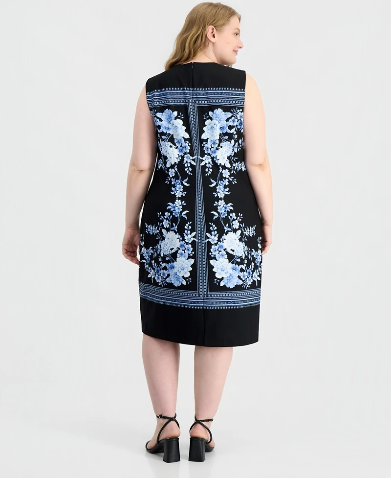 Anne Klein Plus Printed Sleeveless Midi Dress