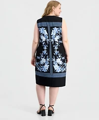 Anne Klein Plus Printed Sleeveless Midi Dress