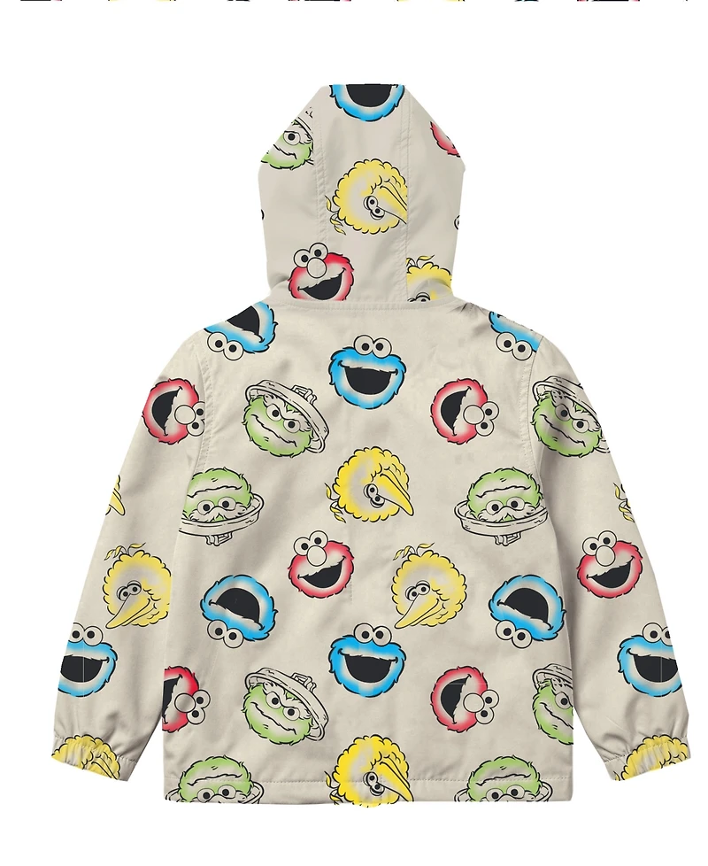 Sesame Street Boys' Toddler 2T-5T Printed Hooded Windbreaker Jacket