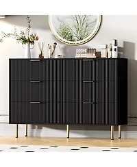 gaomon Dresser for Bedroom,6 Drawer with Wide Drawers,Wooden Chest of Drawers,Modern Storage Dressers Living Room, Closet