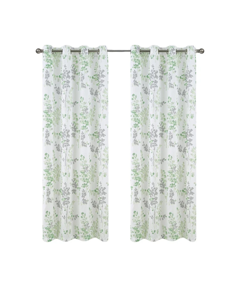 Olivia Gray 100% Polyester 140 Gsm Aiden Printed Textured Grommet Curtain Panel 54" x 90"