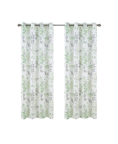 Olivia Gray 100% Polyester 140 Gsm Aiden Printed Textured Grommet Curtain Panel 54" x 90"