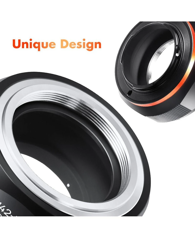 KandF Concept Kf M10125 High-precision Lens Adapter Ring, Matte Paint, Orange Secondary Oxide, M42-M4 / 3 Pro