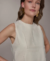 Donna Karan New York Petite Round Neck Crop Top