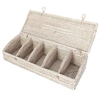 Artifacts Trading Company Artifacts Rattan 5 Section Tea Box With Lid