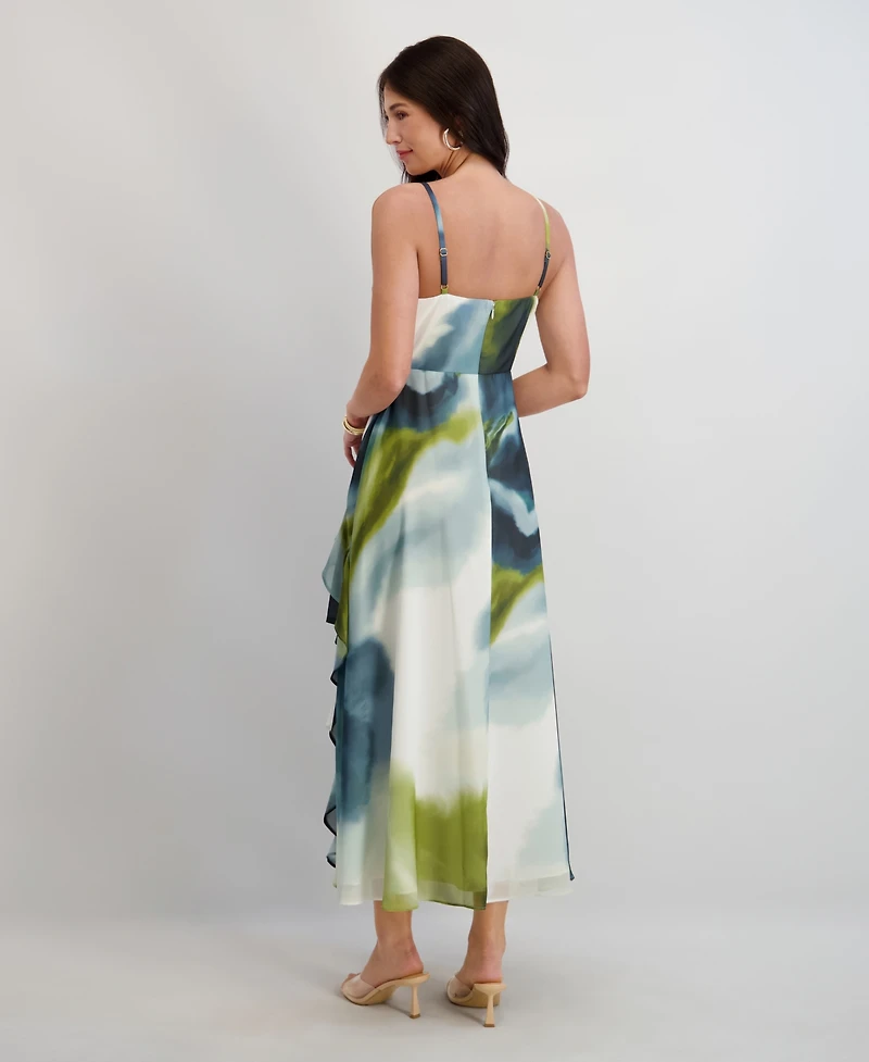 Siena Women's Printed Chiffon V-Neck Dress