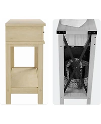 gaomon Farmhouse Entryway Table, 2 Tier Console Table with 3 Storage Drawers, 54" Wooden Sofa Table for Entryway Living Room