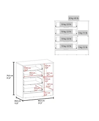 Fm Furniture Turkey 4-Drawer Dresser with Side Cabinet, Freestanding Storage Organizer with Interior Shelf – Ideal for Bedroom