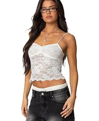 Edikted Women's Rut Sheer Lace Tank Top