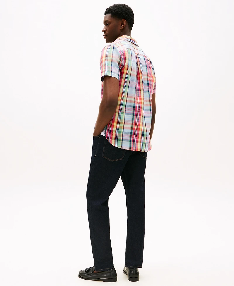 Tommy Hilfiger Men's Madras Plaid Short-Sleeve Shirt