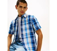 Tommy Hilfiger Men's Check Plaid Short-Sleeve Shirt