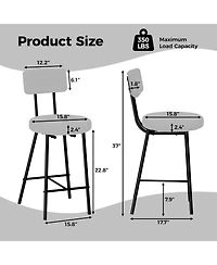 gaomon Modern Upholstered Bar Stools Set of 4