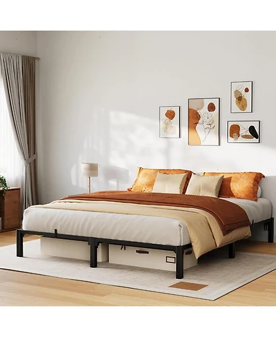 gaomon 10 in Tool-Free Bed Frame, Heavy Duty Metal Platform Bed Frame with Durable Iron Slat Support and Legs, No Box Spring Required