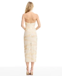 Dress the Population Women's Amani Halter Neck Sheath