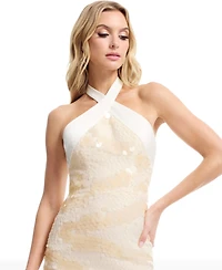 Dress the Population Women's Amani Halter Neck Sheath