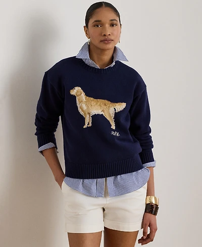 Lauren Ralph Women's Cotton Dog Sweater