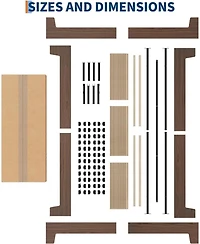 gaomon Full Size Wood Bed Frame,Platform Nature Bed with Strong Wooden Slats,No Box Spring Needed,Minimalist Bedroom Furniture,Easy Assembly