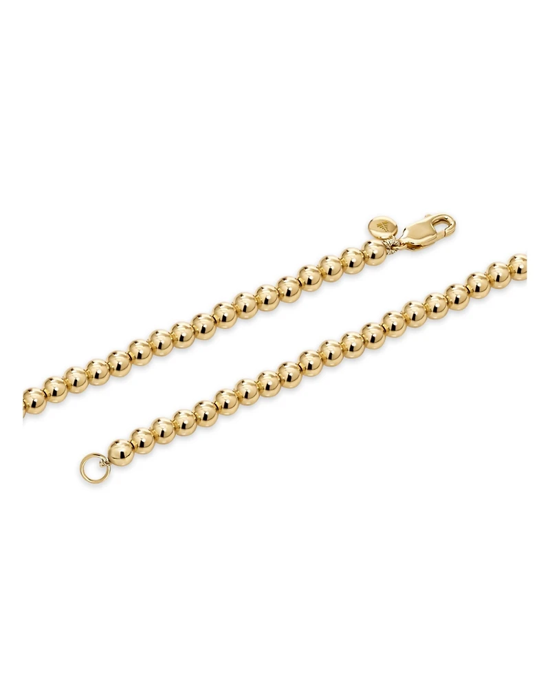 Devata 4mm Beaded Ball Chain Bracelet Sterling Silver, Medium 7.5