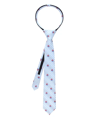 Tommy Hilfiger Baby Boys' Harbor Sailboat Stripe Pre-Tied Zipper Tie