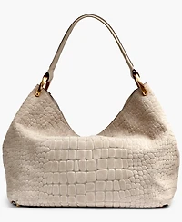 Donna Karan New York Glenwood Croco Suede Extra Large Shoulder Bag