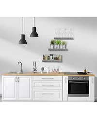 Sorbus 3 Pack 16 Inch Coastal Rectangle Floating Shelves - for Home DAcor to Display Trophies, Books, Frames, and more (Maple)