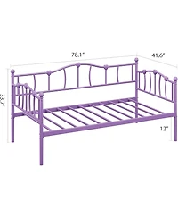 gaomon Twin Size Daybed, Sofa Bed Frame with Heart-Shaped Decoration and Steel Slat Support, Space-Saving, No Box Spring Needed, for Apartment