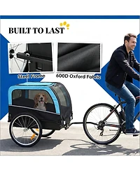 Aostirmotor Pet Bike Trailer Carrier for Dogs & Small Animals, Collapsible Stroller Bicycle Attachment