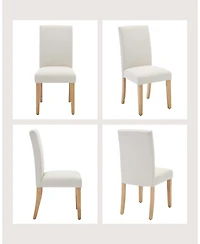gaomon Modern Fabric Upholstered Ergonomic Dining Chairs Set of 2 with Curved Backrest, Heavy-Duty Wood Legs for Dining Room Kitchen Home Office