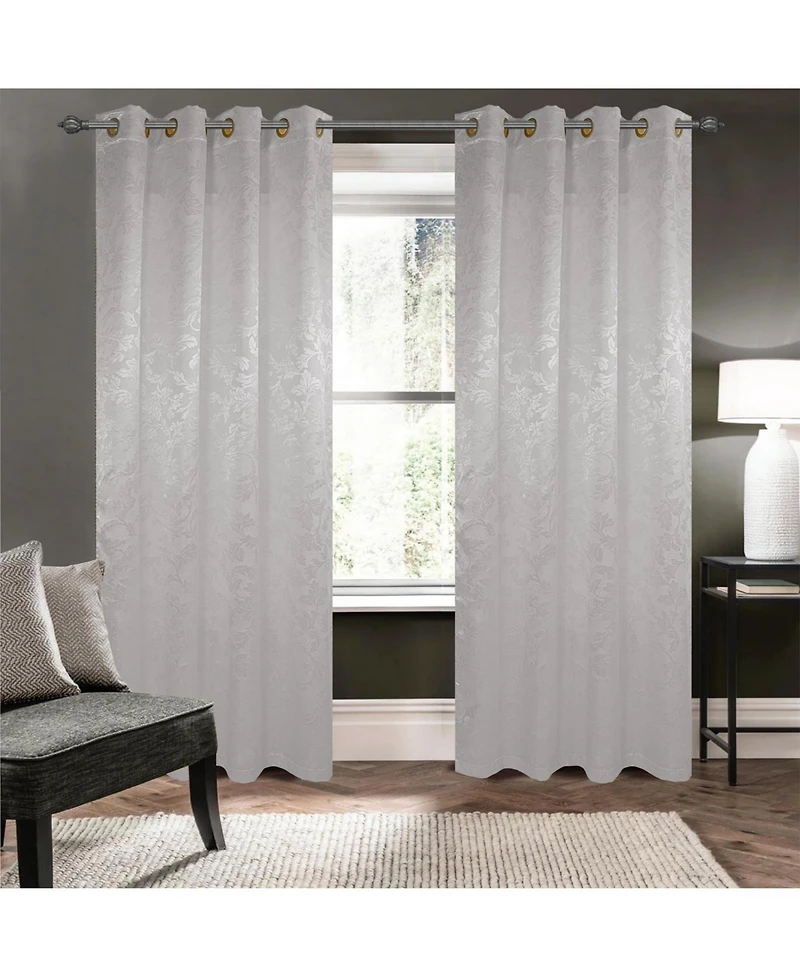 Olivia Gray 100% Polyester 200 Gsm Dyson Embossed Blackout Grommet Curtain Panel
