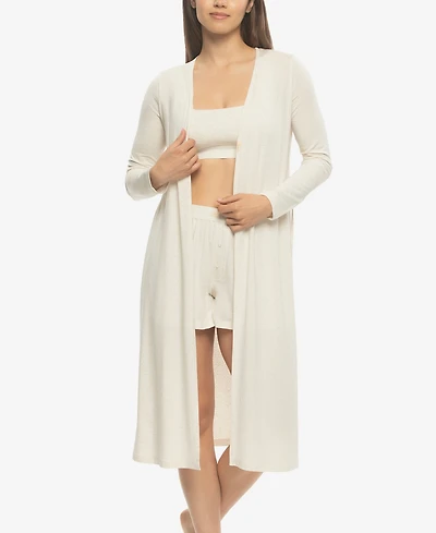 Felina Women's Lena Modal Linen Cardigan Robe Style 910226