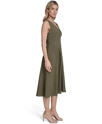 Calvin Klein Women's V-Neck Sleeveless Midi Dress