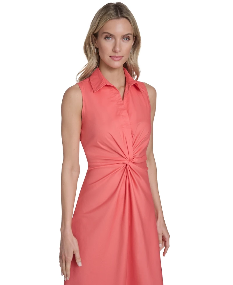 Calvin Klein Women's Twist-Front Sleeveless Dress